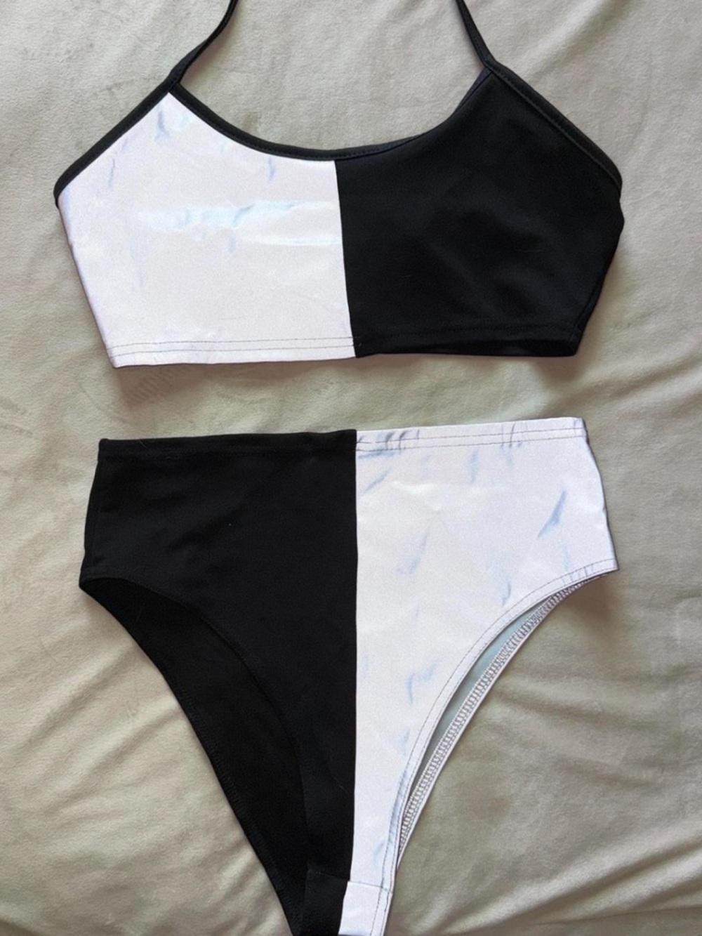Reflective Black/Silver Colorblock Rave Matching Set